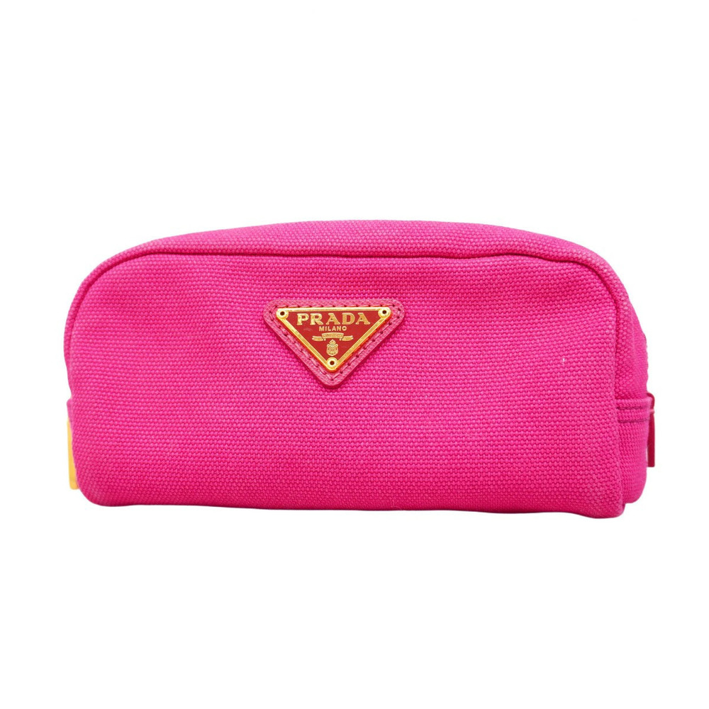 Prada Canvas Pouch Clutch Pink